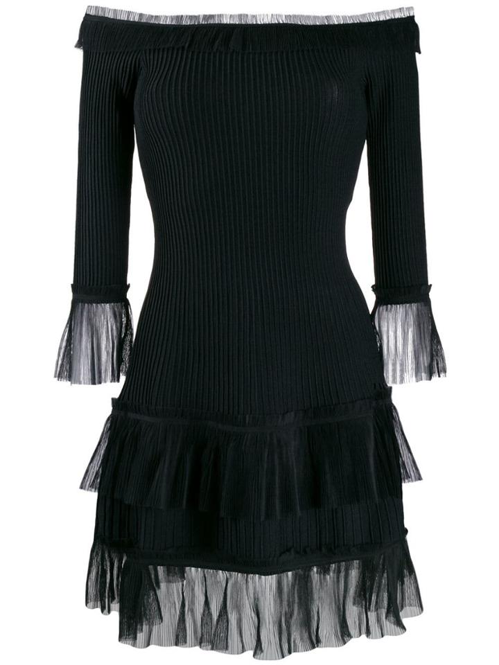 Jonathan Simkhai Off-shoulder Tulle Detail Dress - Black