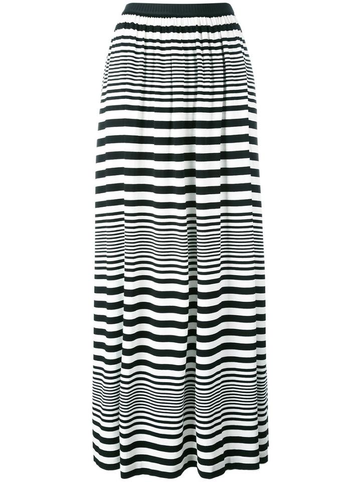 I'm Isola Marras - Striped Maxi Skirt - Women - Spandex/elastane/viscose - L, Women's, Black, Spandex/elastane/viscose