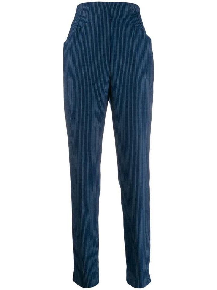 Romeo Gigli Pre-owned 1990's Pinstripe Super Skinny Trousers - Blue