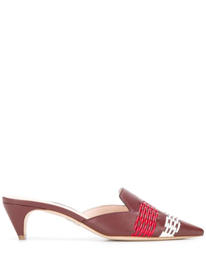 Rodo Fiamma Pointed Mules - Red