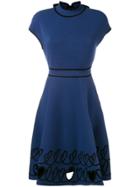 Fendi Short-sleeve Embroidered Dress - Blue