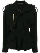 Alexandre Vauthier Zip Detail Cinched Waist Jacket - Black