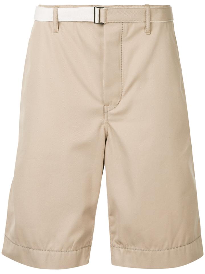 Sacai Belted Cargo Shorts - Brown