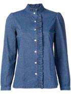 A.p.c. Ruffled Denim Style Shirt - Blue
