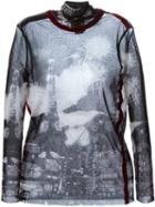 Jean Paul Gaultier Vintage 'paris' Printed Sheer Top, Women's, Size: Medium, Black