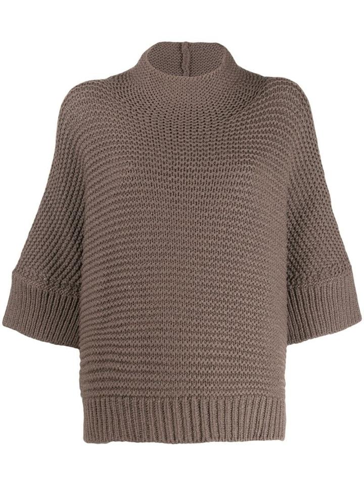 Fabiana Filippi Three-quarter Sleeve Jumper - Brown