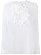 Giambattista Valli - Ruffle Blouse - Women - Silk - 40, White, Silk