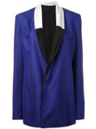 Haider Ackermann Contrast Shawl Collar Blazer - Blue