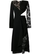 Givenchy Lace Insert Midi Dress - Black