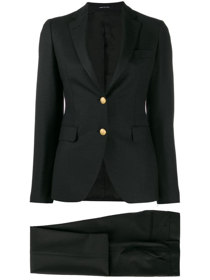 Tagliatore Plain Trouser Suit - Black