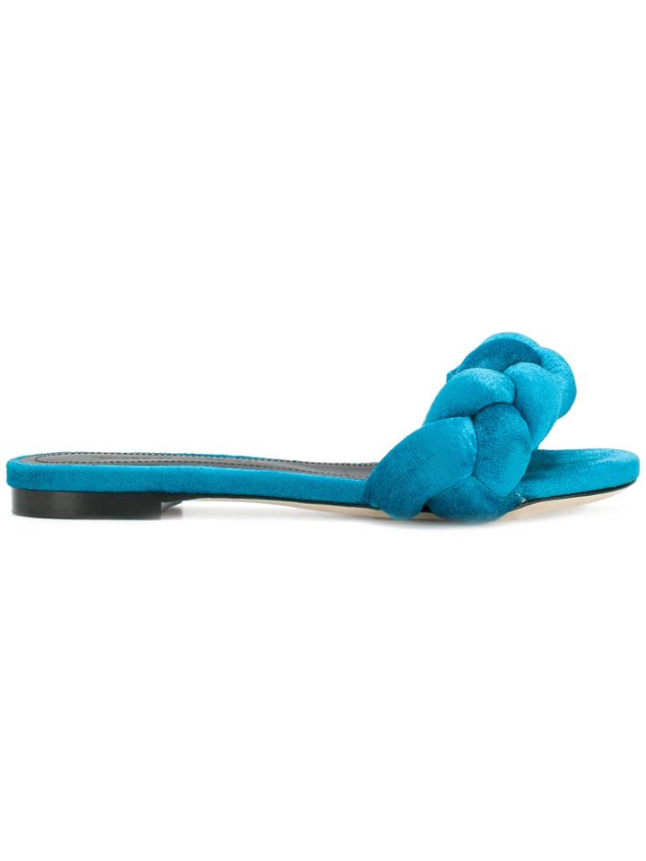 Marco De Vincenzo Plaited Strap Sliders - Blue
