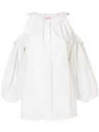 Dice Kayek Cold-shoulder Poplin Blouse - White