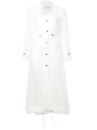 Versace Collection Long Drawstring Raincoat - White
