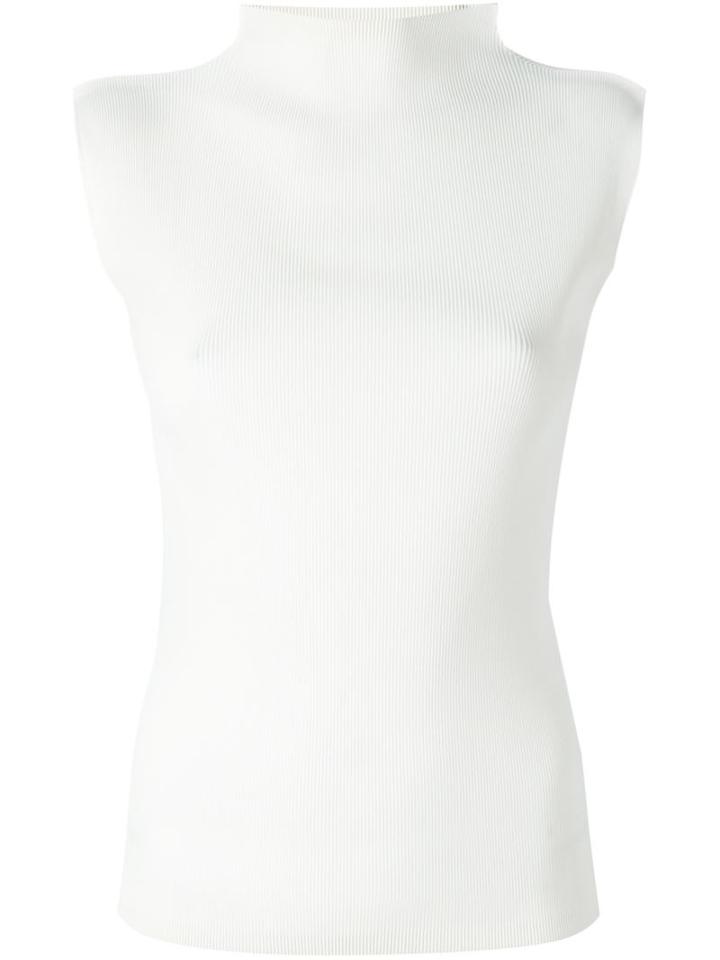 Pleats Please By Issey Miyake Pleated Tank Top, Women's, Size: 3, Nude/neutrals, Polyester