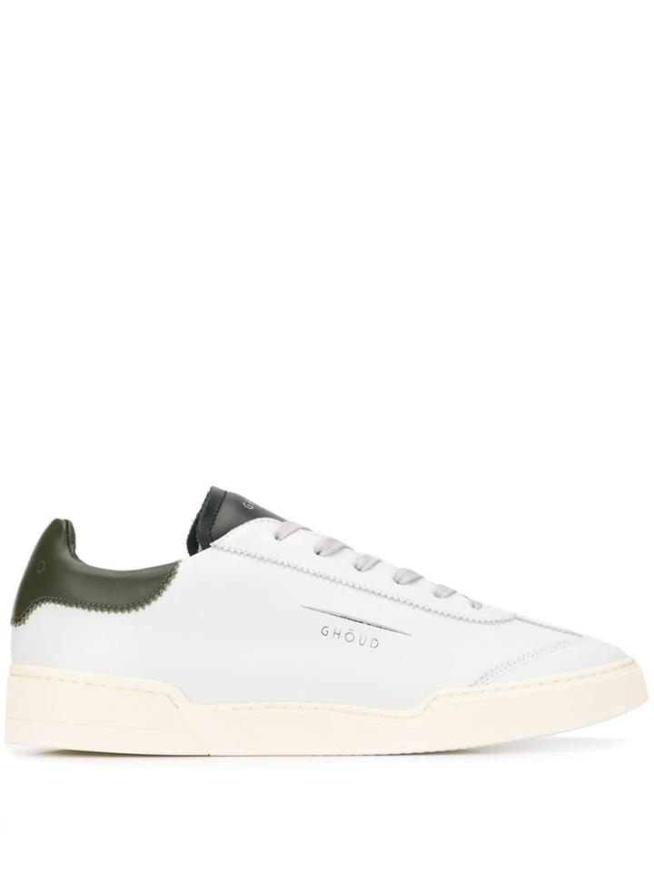 Ghoud Contrast Heel Lace-up Sneakers - White