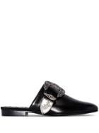 Loewe Flat Western Mules - Black