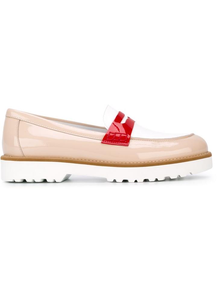 Hogan Contrast Detail Peggy Loafers