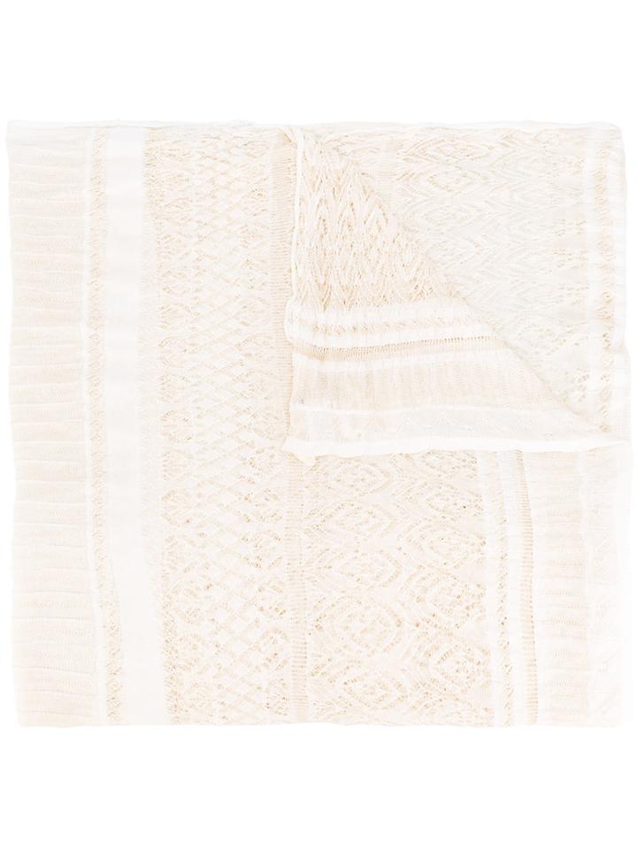 Faliero Sarti - Lace Scarf - Women - Polyester/viscose - One Size, Nude/neutrals, Polyester/viscose
