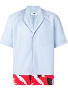 Msgm Short Sleeve Tropical Print Shirt - Blue