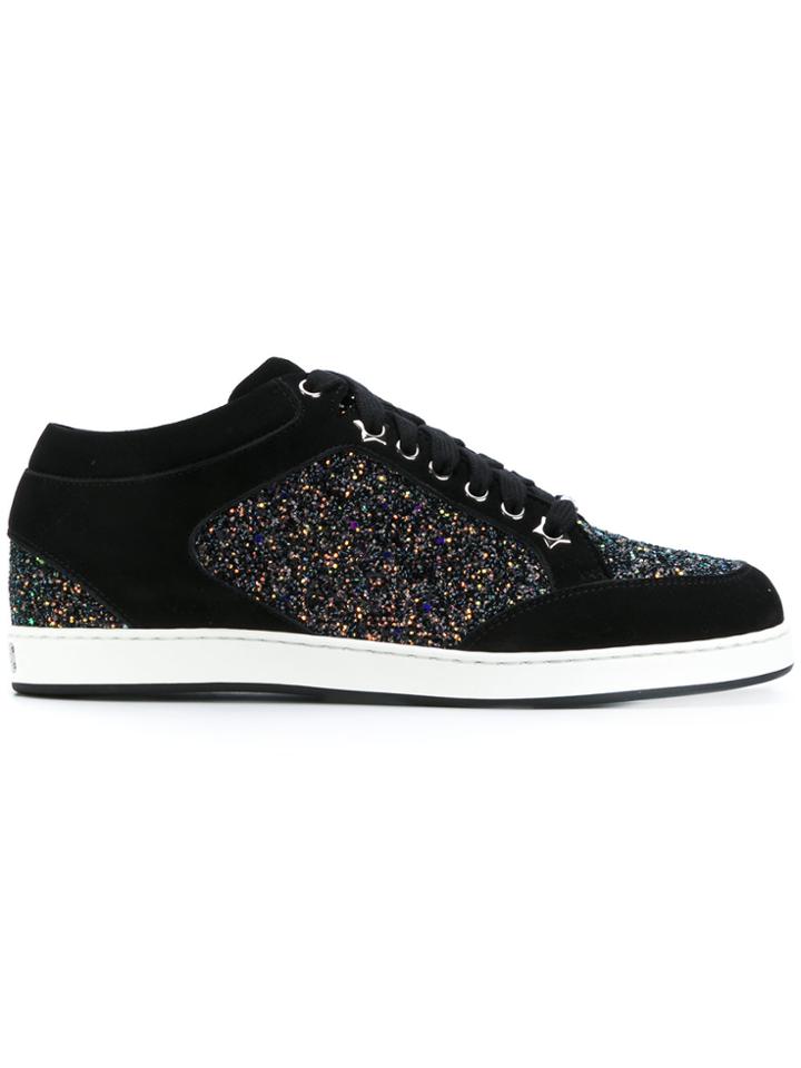 Jimmy Choo Mid-top Miami Glitter Sneakers - Black