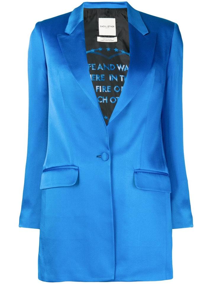 Each X Other One Button Blazer - Blue