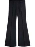 Burberry Wool Twill Flared Tailored Trousers - Blue