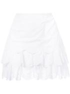 Ulla Johnson - English Embroidery Layered Skirt - Women - Cotton - 6, White, Cotton
