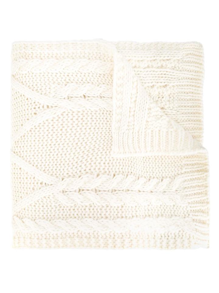 Moncler Knitted Scarf, Women's, Nude/neutrals, Wool/acrylic/alpaca