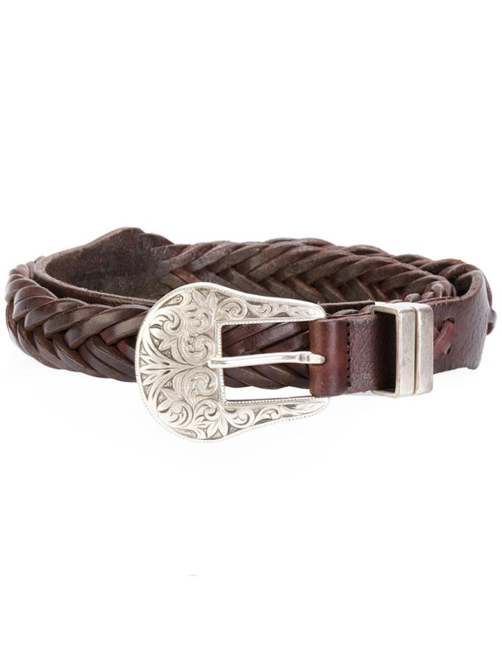 Golden Goose Deluxe Brand Texas Buckled Woven Belt - Brown