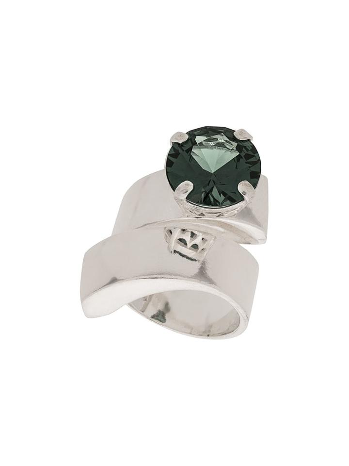 Wouters & Hendrix Green Spinel Spiral Ring - Silver