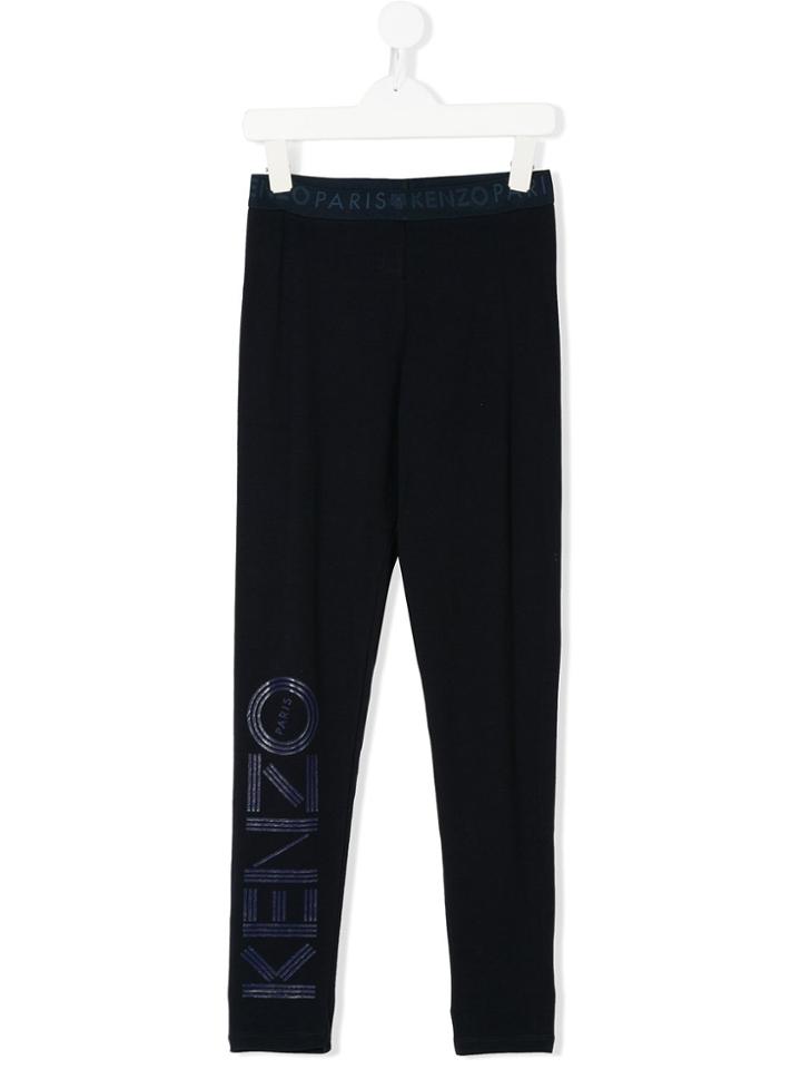 Kenzo Kids Teen Logo Print Casual Trousers - Blue