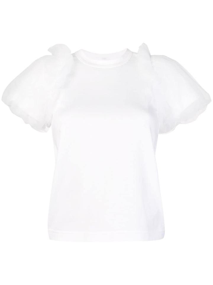 Comme Des Garçons Noir Kei Ninomiya Puff Sleeve T-shirt - White