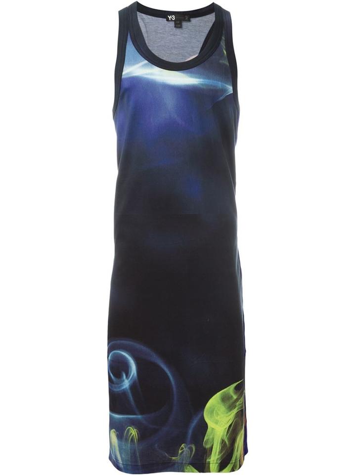 Y-3 Side Slits Printed Long Tank Top
