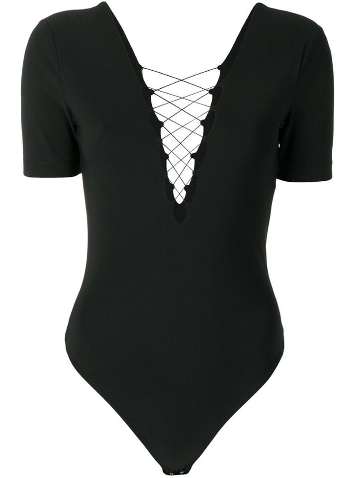 T By Alexander Wang String Detail Bodysuit - Black