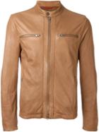Fay Zip Leather Jacket