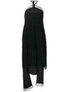 Rokh Lace Trim Halterneck Dress - Black