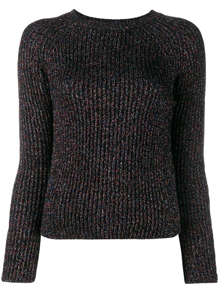 Valentino Crew Neck Jumper, Women's, Size: Large, Grey, Viscose/wool/metallic Fibre