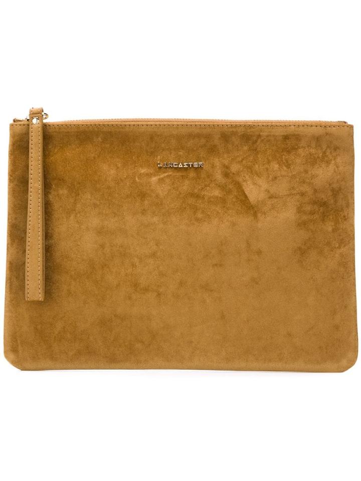 Lancaster Velvet Clutch Bag - Brown