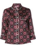 For Restless Sleepers Printed Silk Shirt With Cropped Sleeves