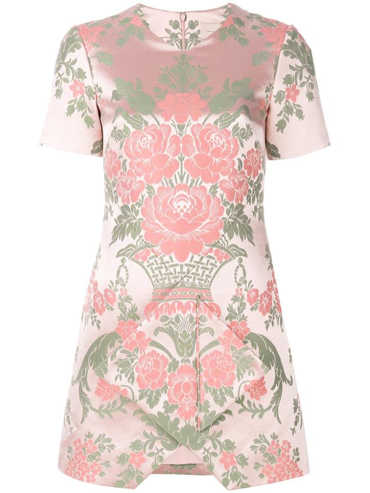 Christopher Kane Floral Jacquard Mini Dress - Pink & Purple