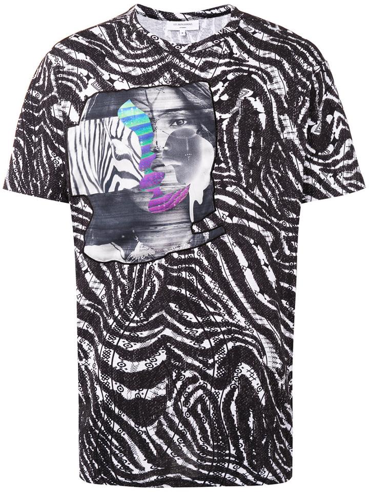 Printed T-shirt - Men - Cotton - S, Black, Cotton, Les Benjamins