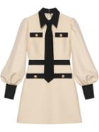 Gucci Wool Silk Dress With Tie - White