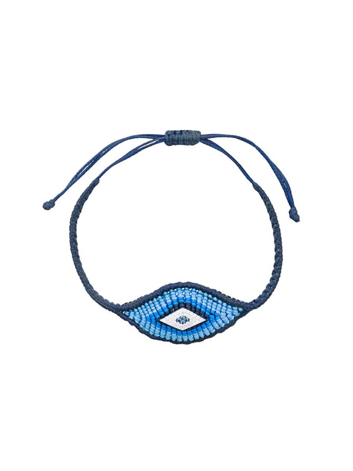 Diane Kordas Woven Evil Eye Bracelet - Blue