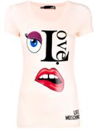 Love Moschino Face T-shirt - Yellow