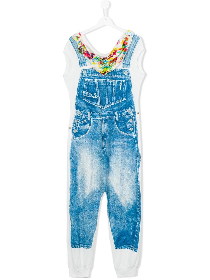 Junior Gaultier Dungaree Trompe L'oleil Jumpsuit, Girl's, Size: 16 Yrs, Nude/neutrals