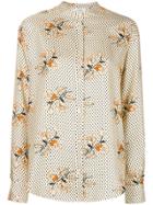 Forte Forte Floral Band Collar Shirt - Nude & Neutrals