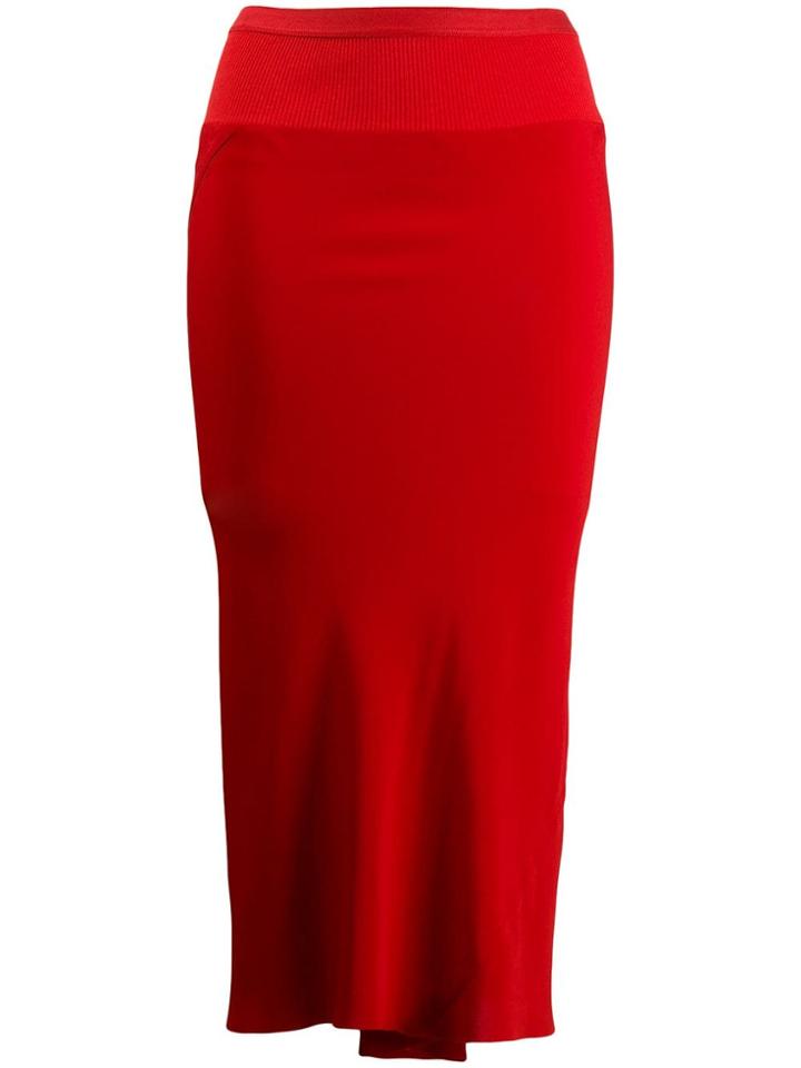 Rick Owens Fitted Skirt - Red