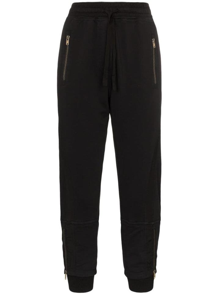 Haider Ackermann Layered Cuff Cropped Track Trousers - Black