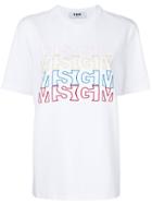 Msgm Embroidered Logo T-shirt - White