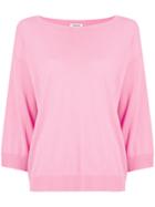 P.a.r.o.s.h. Three-quarter Sleeve Knit Top - Pink & Purple